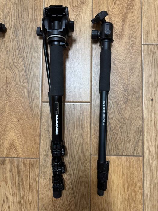 Моноподи Manfrotto 680B + голова 701hdv і Slik monopod 350