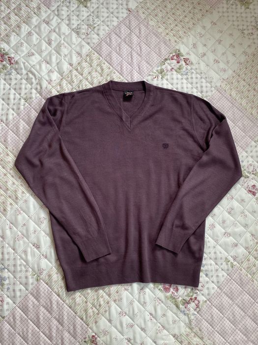 Fioletowy luźny sweter M 38 devir basic 50% wełna