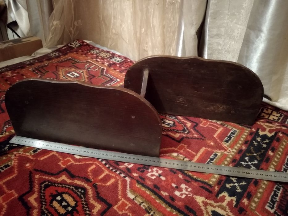 Полка полочка двойная деревянная настенная. Подвесная. Массив дерева.