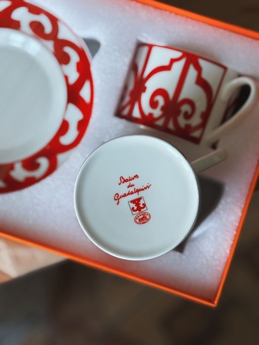 Набір порцелянового посуду чашка з блюдцем Hermes