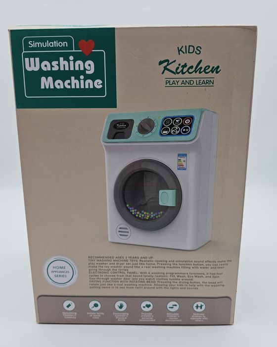 Miętowo biała pralka automatyczna dotykowy panel