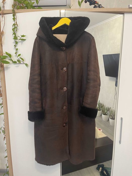 Натуральна дублянка Ricca Donna, овчина, XL, капюшон