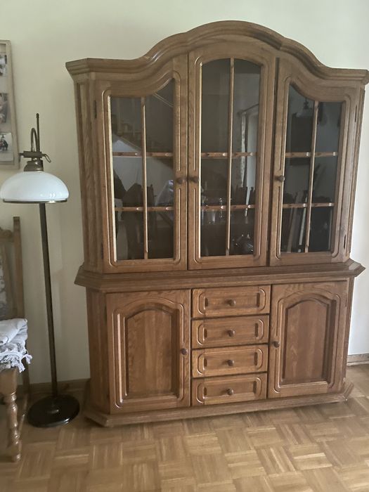 Witryna drewniana dębowa lity dąb