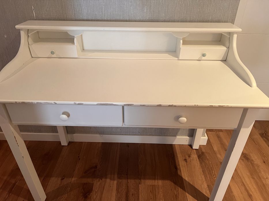 Secretaria branca oficina rustica 120x60