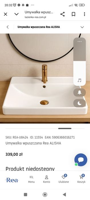 Umywalka Rea. Nowa