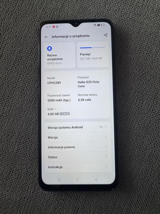 Oppo A57s 4GB Ram 64GB