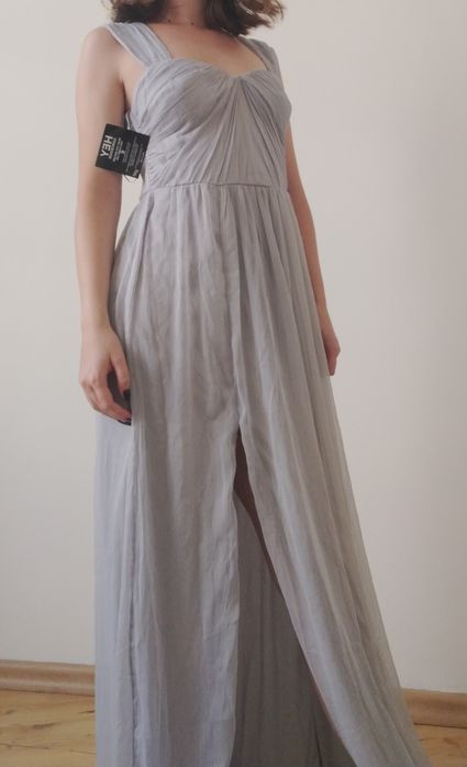 Błękitna sukienka maxi idealna na wesele,rozmiar 36