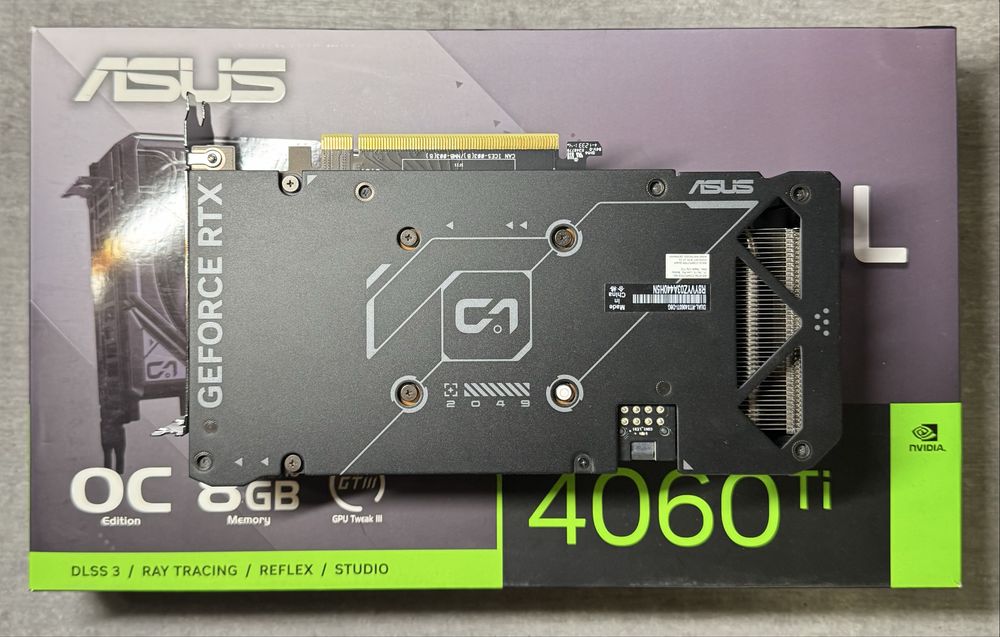 Видеокарта Asus RTX 4060 Ti 8gb Dual OC