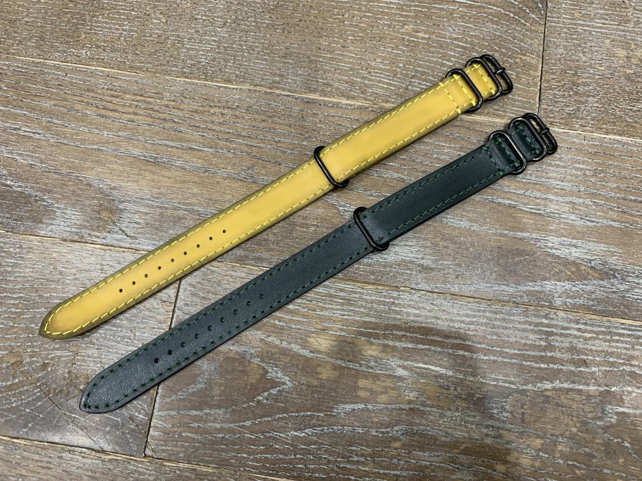 Тонкий ремешок Nato, Zulu ручной работы из натуральной кожи