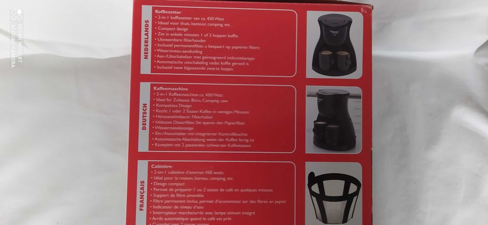 Ekspres przelewowy do kawy Bestron ACM8007BE z 2 filiżankami.Nowy.