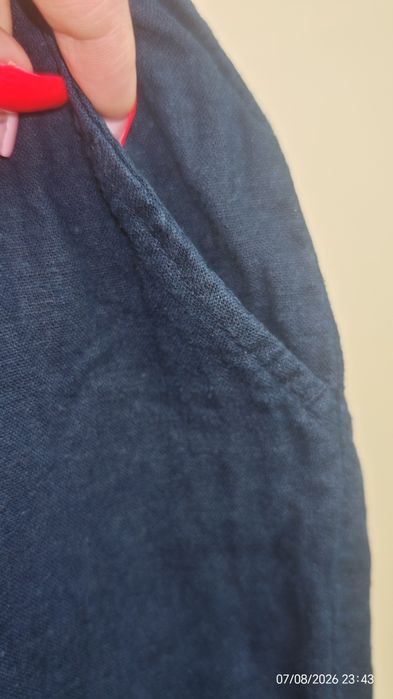 Spodenki szorty bermudy 36 h&m len wiskoza granatowe