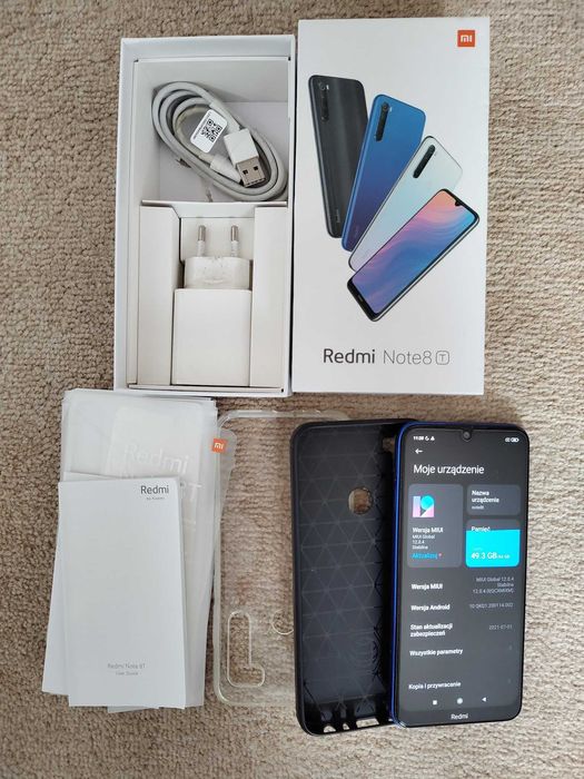 Redmi Note 8t - 4/64GB - komplet - sprawny, stan dobry, 200tys AnTuTu