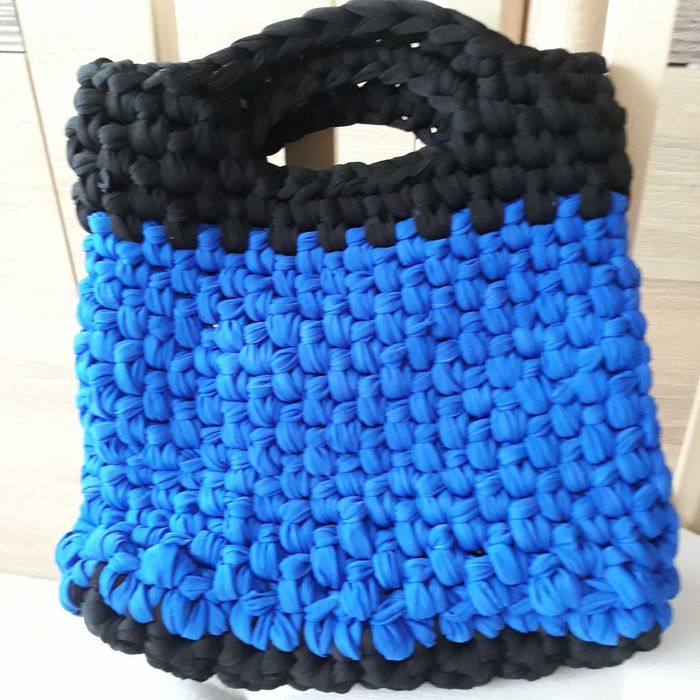 granatowo-czarna torebka handmade