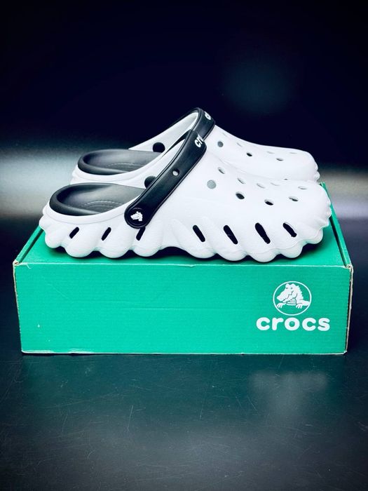 Только у нас топ цена !!! Кроксы мужские черно белые Crocs Echo Gum Ro Glog очень удобные кроксы крокс пенные крокс конструктор