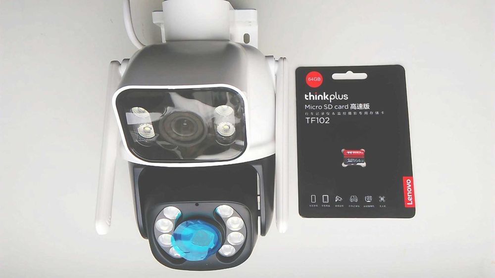 Наружная поворотная WIFI IP-камера наблюдения 8МП XMEYE+SD-карта 64Гб