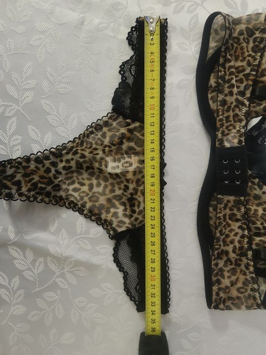 Komplet bielizny leopard panterka M nowy