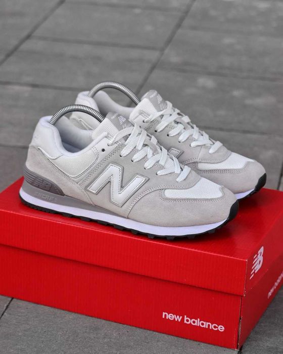 !SALE! New Balance 574 Light Grey White 36 37 38 39 40 41 42 43 44 45 нб