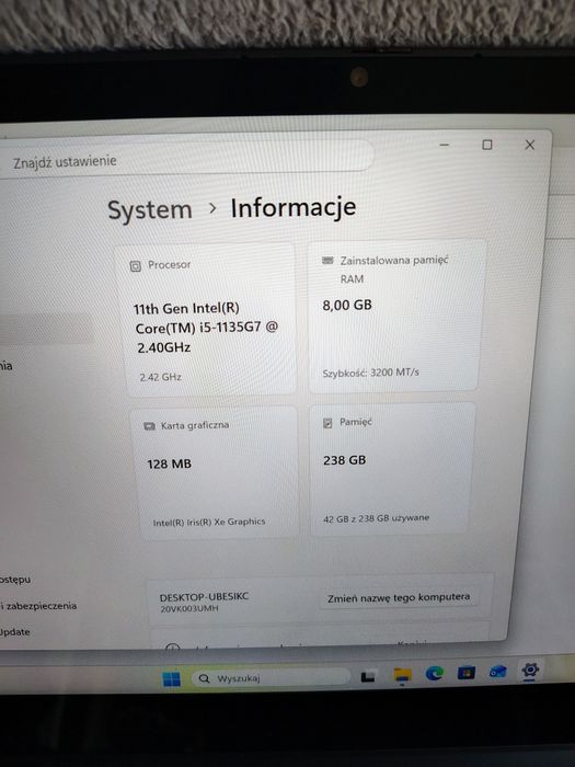 Lenovo 2w1 ThinkPad L13 Yoga 2gen i5-1135G7 Full hd 8GB 256 M2 WIN 11 ideał