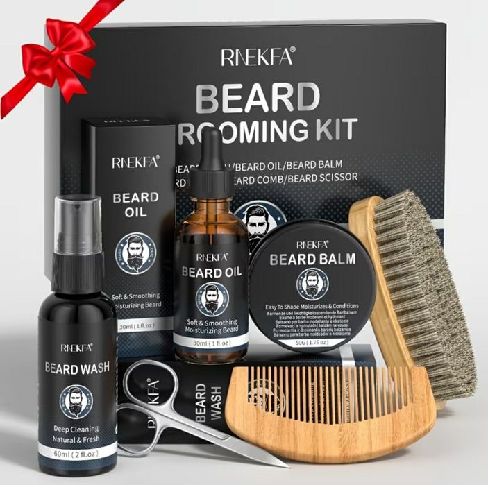 Чоловічій Набір по догляду за бородою,  RNEKFA BEARD GROOMING KIT 6в1