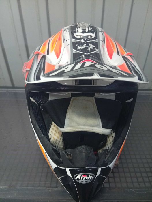 Capacete Motocross Airoh Twist Laranja Branco - Enduro Pit Bike - Homologado E3