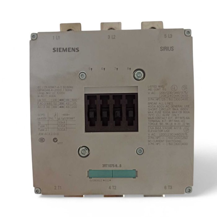 Контактор / Пускач Siemens 400A 220 AC/DC 3RT1075-6AP36
