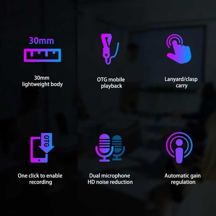 Mini dyktafon 32 GB dźwięk cyfrowy redukcja szumów PODSŁUCH