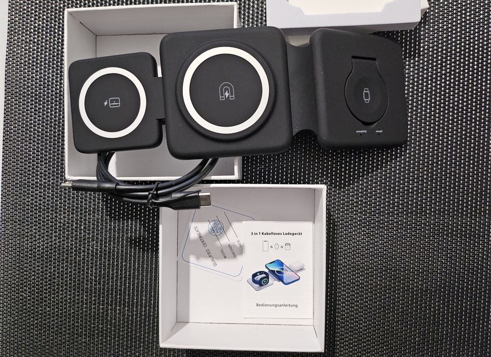 Indukcyjna Ładowarka Podróżna Składana 3w1