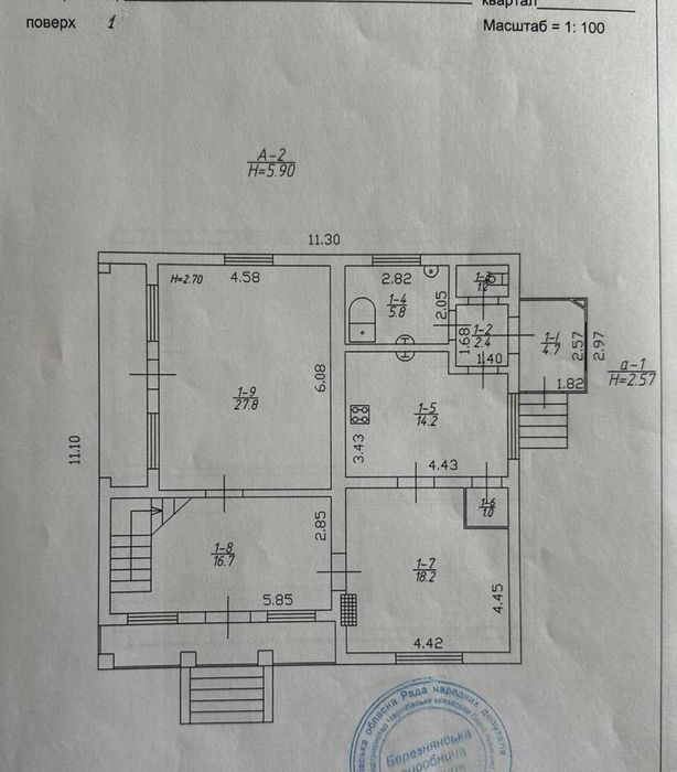 Продаж цегляного двоповерхового будинку в с. Березна