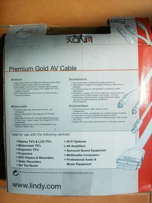 Cabo AV premium gold 10metros