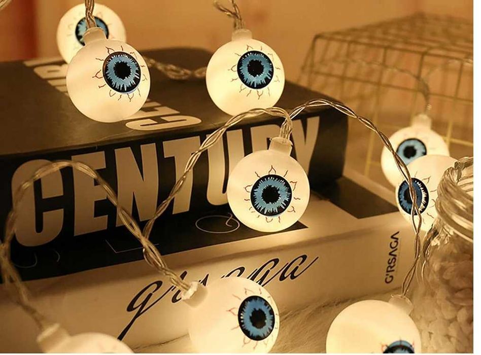 Lampki 10 Led Wiszące Oczy Halloween 200Cm Świecąca Dekoracja