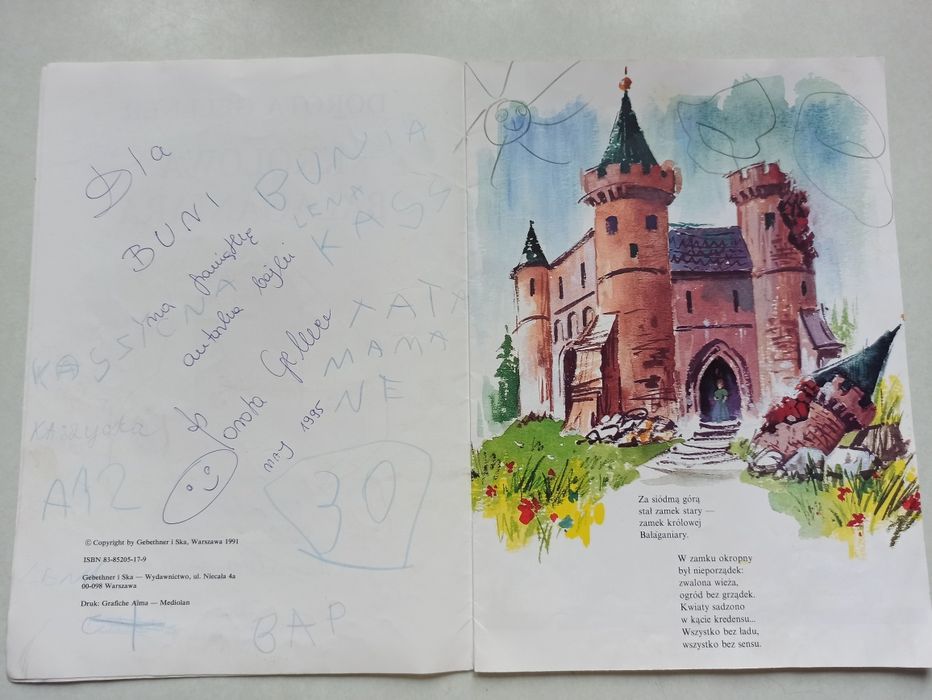 Królowa Bałaganiara, Bajki Doroty Gellner, autograf autorki