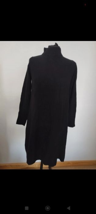 Sweter damski tunika golf 100% wełna dziewicza