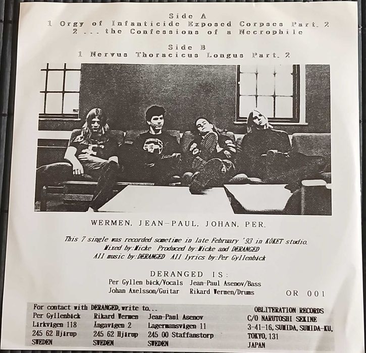 Deranged - "... The Confessions Continues" (Vinil 7")