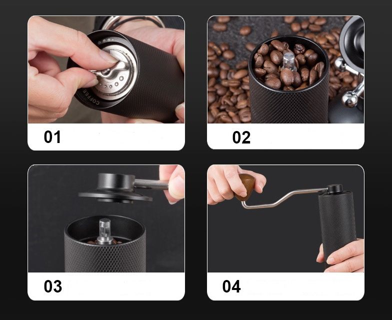 Ручна кавомолка Coffee Grinder із жерновами з високовуглецевої нержавіючої сталі / Млин для кави з регулюванням помелу/кофемолка/ручная кофемолка