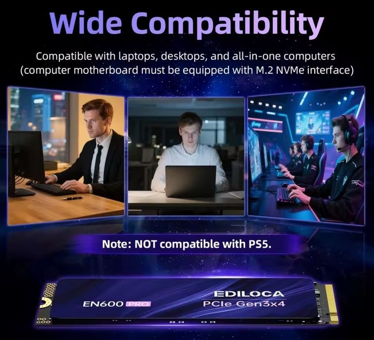 'M2 SSD Накопичувач 2TB Ediloca EN600 Pro PCle 3.0x4