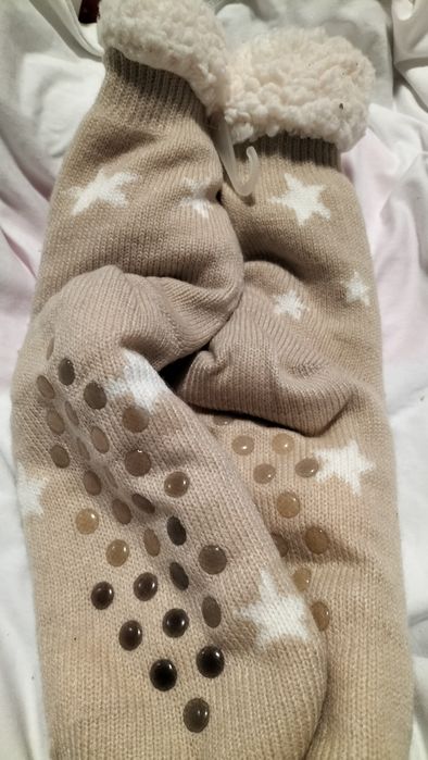 Ocieplane skarpety z antypoślizgiem,rozm 35-40