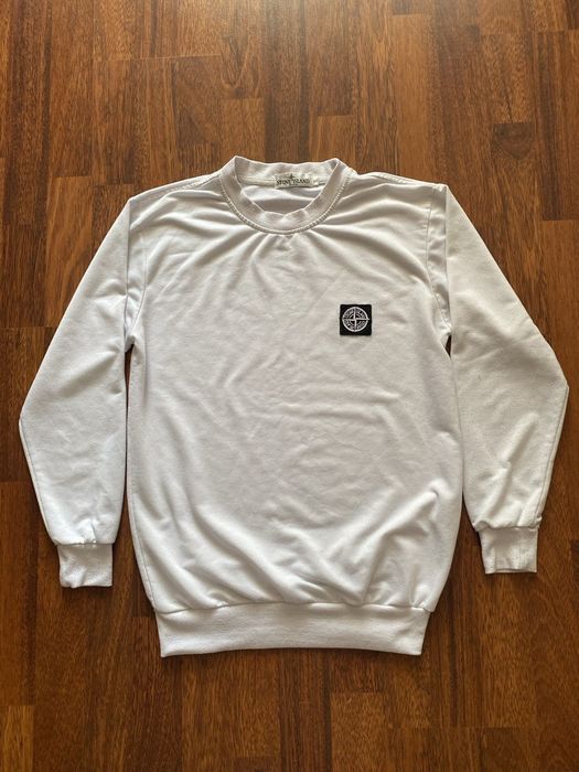 Світшот Stone Island білий XL (маломірить, див. заміри)