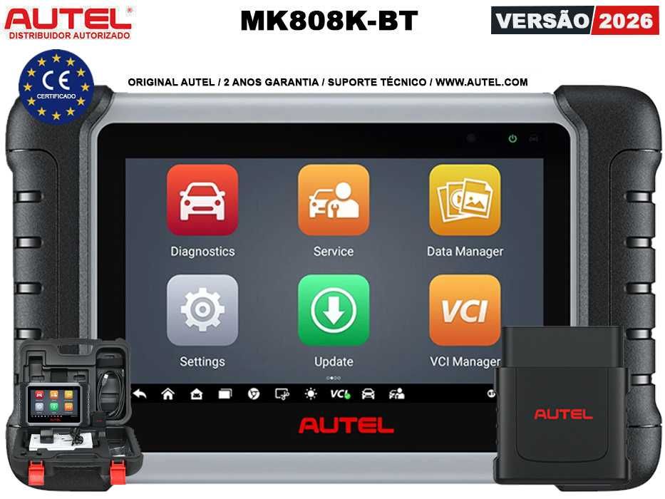Autel MaxiCOM MK808K-BT Máq Diagnóstico OBD Original PT (NOVO)