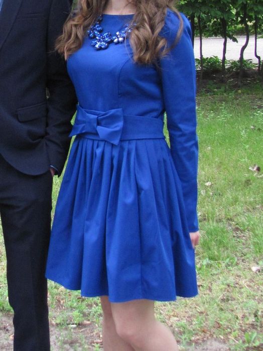 Синя жіноча сукня розмір 42 плаття на свято одяг одежда платье синее