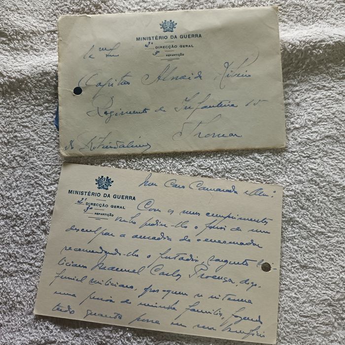 Antigas cartas ministério da guerra