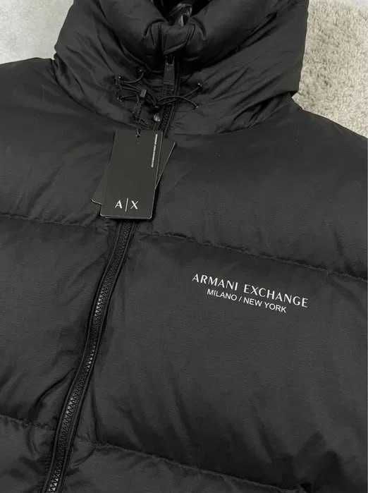 Чоловічий пуховик Armani Exchange з капюшоном Армані куртка зимова тепла S M L XL
