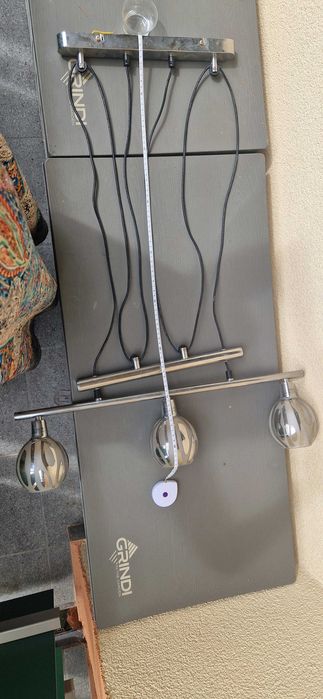 Nowoczesna lampa wisząca chrom / potrójna / regulowana wysokość