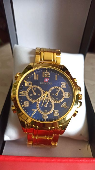 Zegarek męski niebieska tarcza