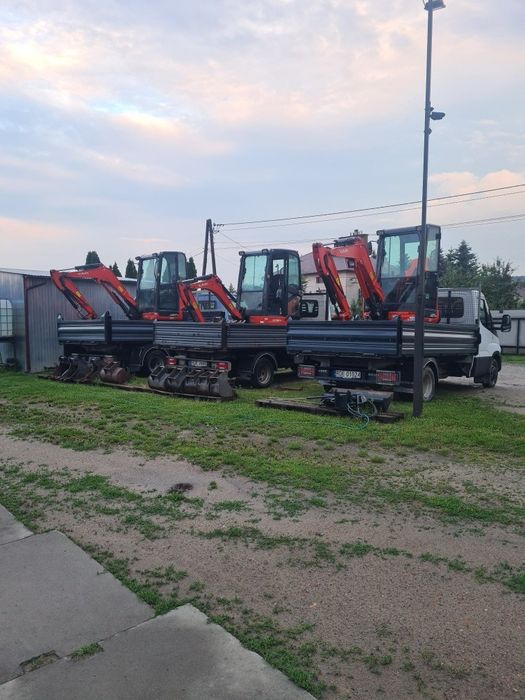Usługi minikoparką, koparko-ładowarka, minikoparka, koparka kołowa,