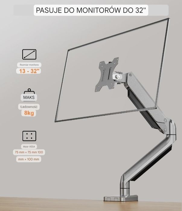 !! Uchwyt stojak do monitora 13-32" Aluminiowy SUPER JAKOŚĆ !!