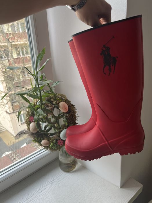 Kalosze Gumowe Polo Ralph Lauren Wysokie Big Logo Konika
