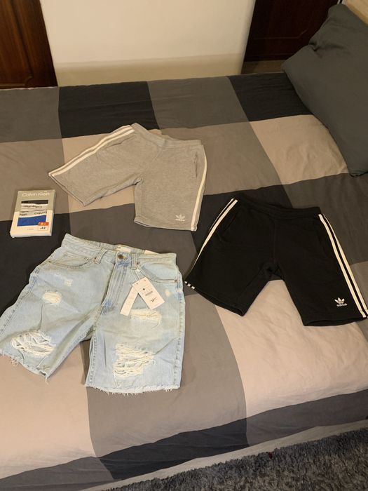 Calções Adidas Originals 3 Stripes, e Bershka Denim NOVOS Originais *