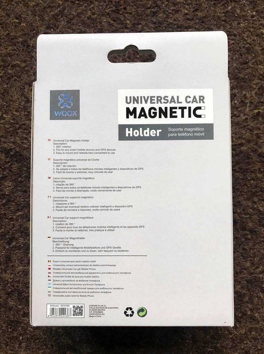 Suporte universal magnético 360º com ventosa para telemóvel/smartphone