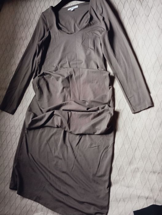 NEXT 44-46R niesamowita NOWA dopasowana sukienka maxi taupe kaka