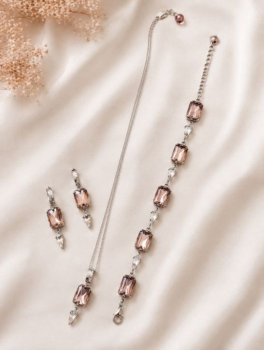 Kolczyki bransoletka naszyjnik Spark Nellie Vintage Rose Swarovski
